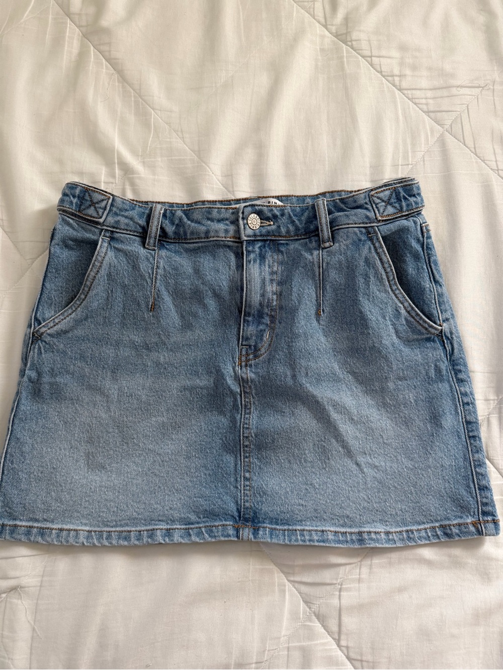 Light Blue Denim Skirt - Women's Casual Mini
